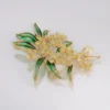 top view floral brooch with pearl