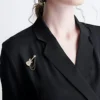 Guitar Brooch Outfit Display Guitar brooch worn on black blazer