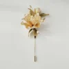 Silk Floral Brooch Front View Front view of elegant handmade silk floral brooch